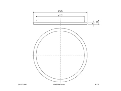 Dimensional drawing EVN PC6710889 Cover for luminaires