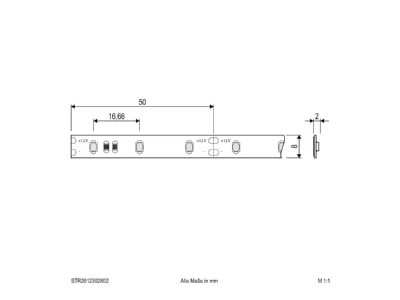 Mazeichnung EVN STR2012302802 LED Stripe IP20 5m 3000K