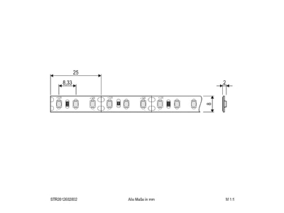 Mazeichnung EVN STR2012602802 LED Stripe IP20 5m 3000K