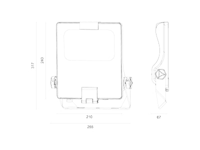 Dimensional drawing Lichtline 440540371002 Downlight spot floodlight