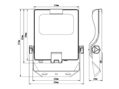 Dimensional drawing Lichtline 440540371004 Downlight spot floodlight