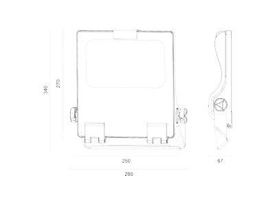 Dimensional drawing Lichtline 441040371006 Downlight spot floodlight