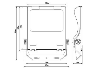 Dimensional drawing Lichtline 442040371016 Downlight spot floodlight