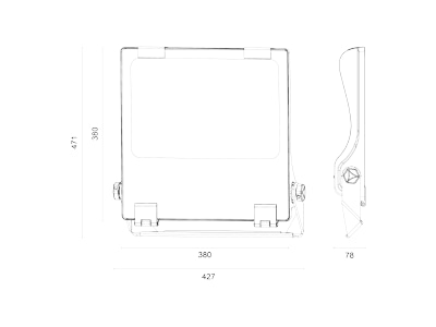 Dimensional drawing Lichtline 442440371018 Downlight spot floodlight