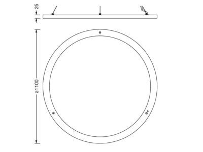 Dimensional drawing Siteco 5PJBD3D3104A Pendant luminaire LED not exchangeable