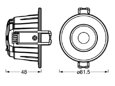 Dimensional drawing Ledvance SP COMBOF V6WCPS  WT LED spot ML  MC 

