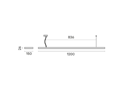 Dimensional drawing Performance in Light FLEXILED 4P  3123689 LED pendant light 840  DALI  FLEXILED 4P 3123689
