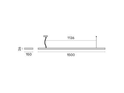 Dimensional drawing Performance in Light FLEXILED 5P  3123692 LED pendant light 840  DALI  FLEXILED 5P 3123692
