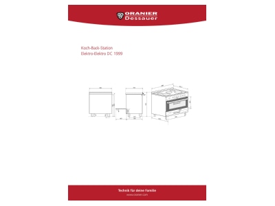 Mazeichnung Oranier DC 1999 eds Koch Back Station Elektro 90cm