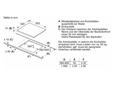 Mazeichnung 3 Siemens MDA EH675LFC1E EB Autark Kochfeld Indukt  iQ300 