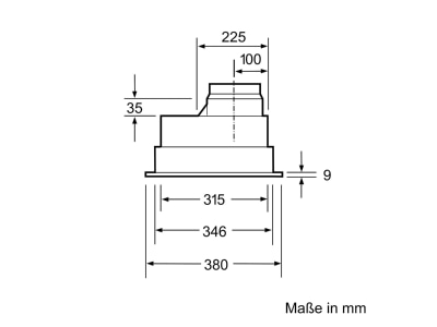 Dimensional drawing 3 Siemens MDA LB55565 Modifiable cooker hood
