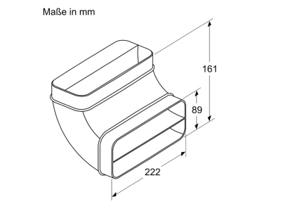Mazeichnung Siemens MDA HZ9VDSB2 Flachkanalbogen 90Grad  vertikal 