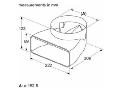 Dimensional drawing Siemens MDA HZ9VDSI1 Accessory for cooker hood