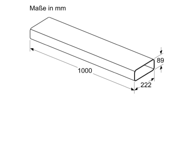 Mazeichnung Siemens MDA HZ9VDSM2 Flachkanalstueck gerade 1000mm 