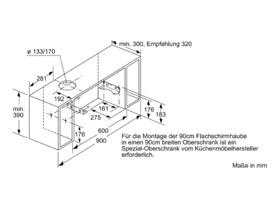 Ma�zeichnung 8 Siemens MDA LI94LB530 Flachschirmhaube 