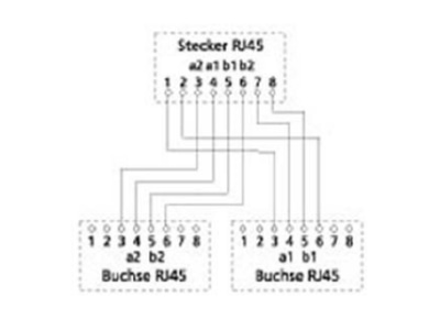 Dimensional drawing Metz WE8 WE8 4 WE 4  0 1m Adapter RJ45 8 8    2x RJ45 8 4 