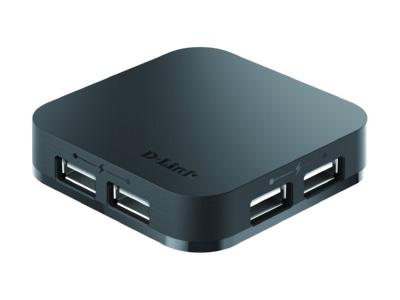 Product image view left DLink DUB H4 E USB Hub 4 A ports
