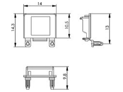 Dimensional drawing 1 Telegaertner B00001A0016W Dust shield for plug connections black
