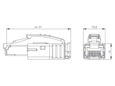 Circuit diagram Weidmueller IE PS RJ45 TH BK RJ45 8 8  plug