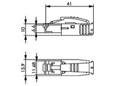 Dimensional drawing 3 Telegaertner J80026A0001 Modular plug