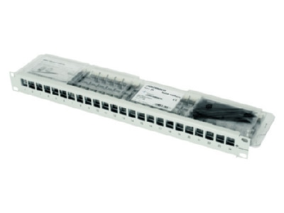 Produktbild Telegaertner AMJ Mod 24PP sw 19Z  Modultraeger sw Cat 6 inkl 24xAMJ Mod 1HE