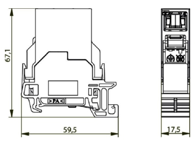 Dimensional drawing Telegaertner J80023A0003 RJ45 8 8  jack