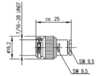 Mazeichnung Telegaertner J01010A0022 TNC Kabelstecker  RG 58 C U 