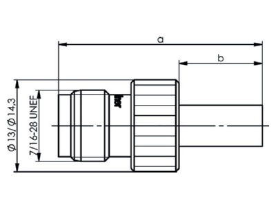 Dimensional drawing Telegaertner J01011A2265 TNC jack connector