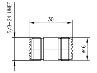Dimensional drawing Telegaertner J01042A0637 UHF straight bus bus coupler