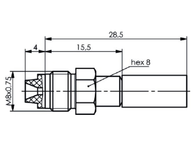Dimensional drawing Telegaertner J01701A0007 FME jack connector