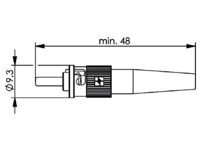 Mazeichnung Telegaertner J08010A0016 ST Stecker fuer Kabel D 2 2