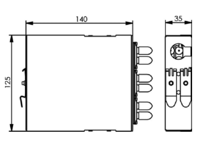 Mazeichnung Telegaertner H82050S0001 TS Verteiler mit 6xSTD Keramikhuelse