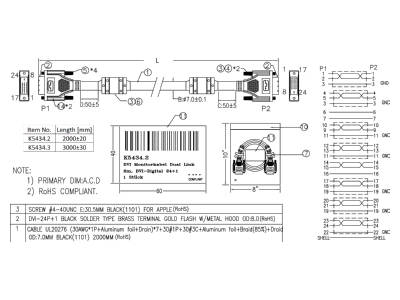Dimensional drawing 1 EFB Elektronik K5434 3 PC cable 3m
