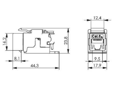 Mazeichnung Telegaertner J00029A0077 AMJ Modul K Cat 6  T568 B
