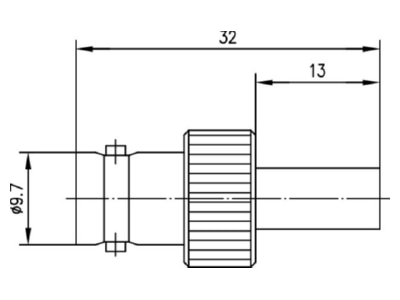 Dimensional drawing Telegaertner J01001A1287 BNC jack connector