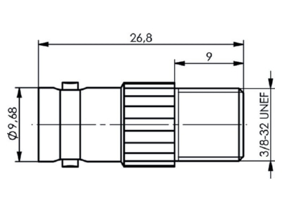 Dimensional drawing Telegaertner J01008A0021 BNC bus bus coupler