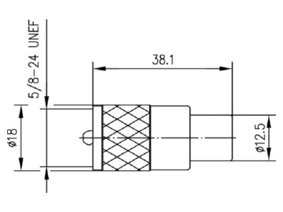 Mazeichnung Telegaertner J01040B0604 UHF Kabelstecker  PTFE  G1 RG58C U  G2 RG59B