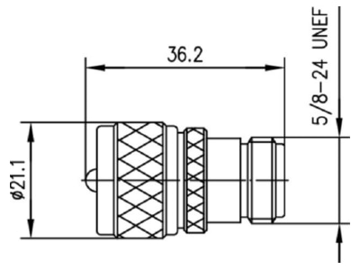 Mazeichnung Telegaertner J01043A0831 Adapter UHF N  M F  UG83B U  NI 