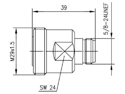 Mazeichnung Telegaertner J01122A0008 Adapter 7 16  N  F F  50Ohm