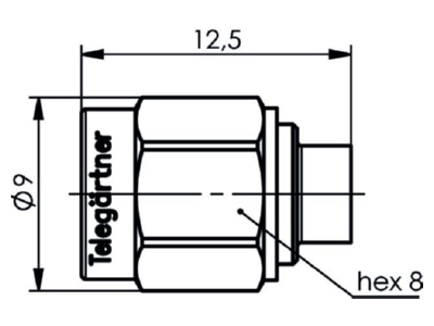 Mazeichnung Telegaertner J01150A0121 SMA Kabelstecker Au RG405 U  UT 85