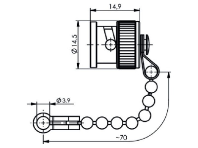 Dimensional drawing Telegaertner H00000A1239 Covering cap for telecommunication