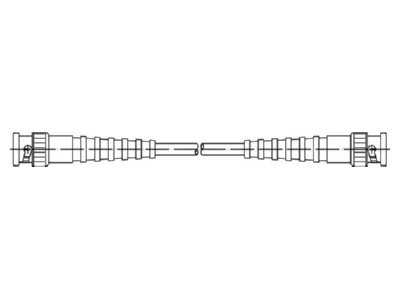 Dimensional drawing Telegaertner L00010A1801 Coax patch cord BNC connector 0 5m