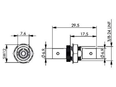 Dimensional drawing Telegaertner J08011A0002 Fibre optic coupler ST