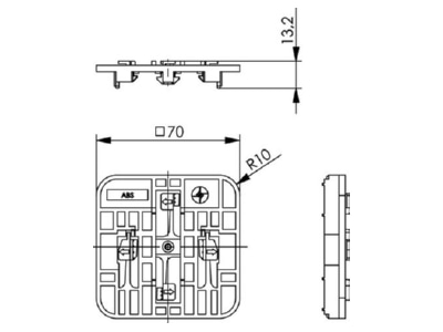 Mazeichnung Telegaertner H02000A0054 Hutschienenadapter fuer AP Set