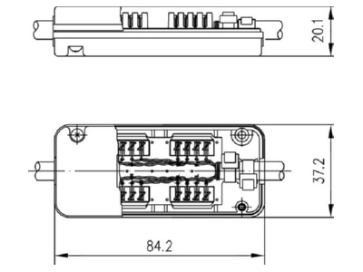 Mazeichnung Telegaertner J00060A0069 Verbindungsmodul VM8 8Cat 7A 1000MHz 