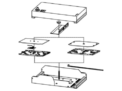 Mazeichnung Telegaertner H02050A0013 LWL Kompakt Spleissbox B H T 265x150x57mm