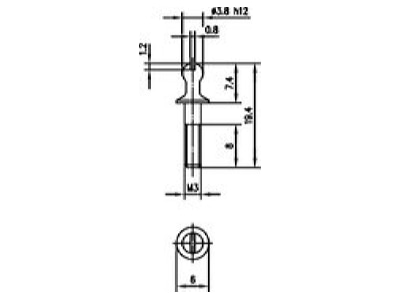 Mazeichnung 3 Telegaertner A16010A0923 Fuehrungsstift f Gehaeuse DIN 41618