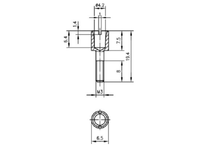 Mazeichnung 1 Telegaertner A16010A0924 Fuehrungsbuchse f Gehaeuse DIN 41618