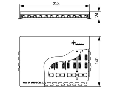 Dimensional drawing Telegaertner J00060A0071 Adapter