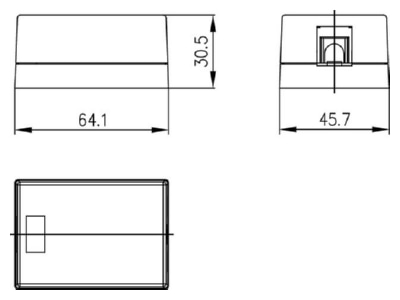 Mazeichnung Telegaertner H02000A0064 Modul Aufnahme 1 fach 46x64  aws
